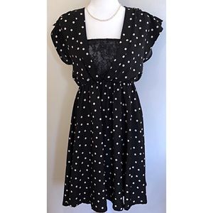 H&M polka dot lace flutter sleeve dress